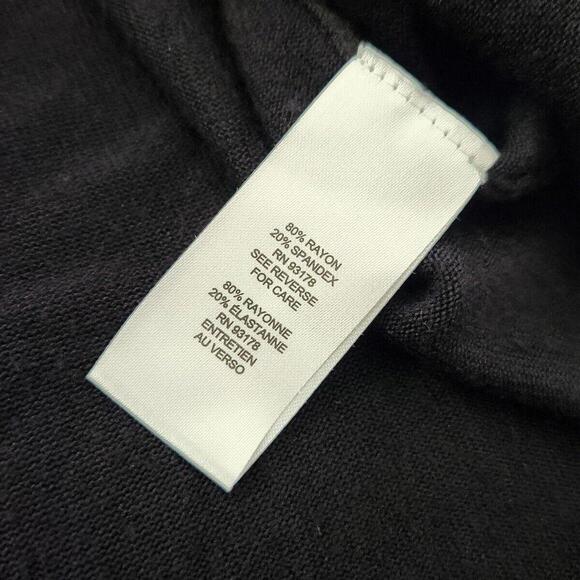 Tahari Sweater Medium Black V Neck Button Down cardigan Stretch Long - Picture 4 of 7